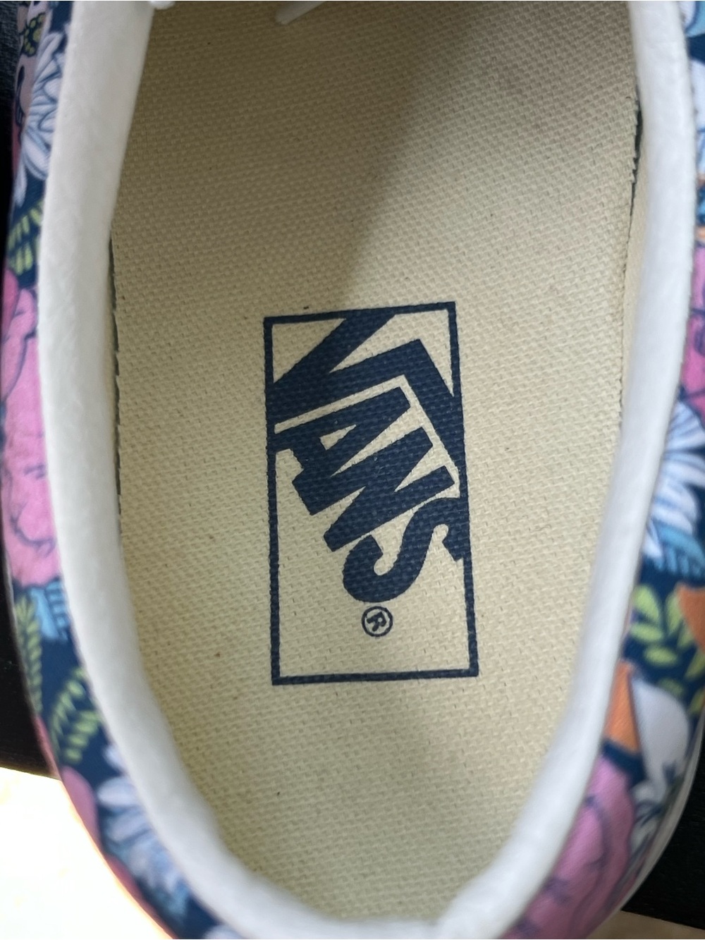 Vans Floral Canvas Low-Top Sneakers in Pink, Blue & Orange - Picture 10 of 16